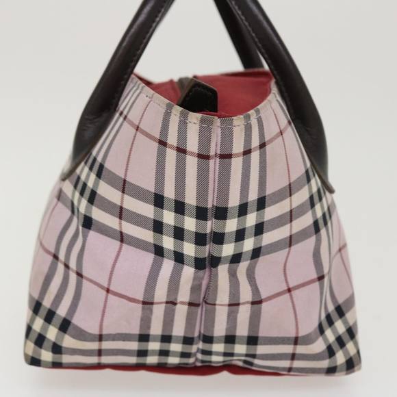 BURBERRY Nova Check Hand Bag Nylon Beige Auth ar8988 - Picture 3 of 16